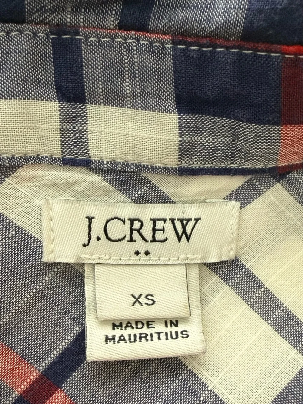 J. Crew Women’s Plaid Long-Sleeve Half Button-Down Popover Size XS 100% Cotton